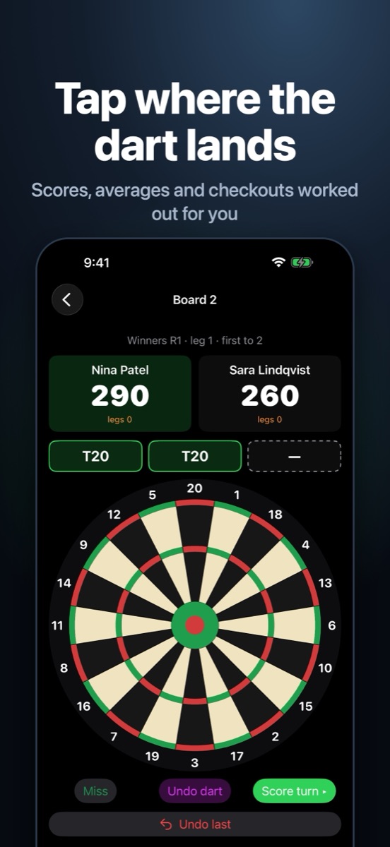 Tap-to-score dartboard