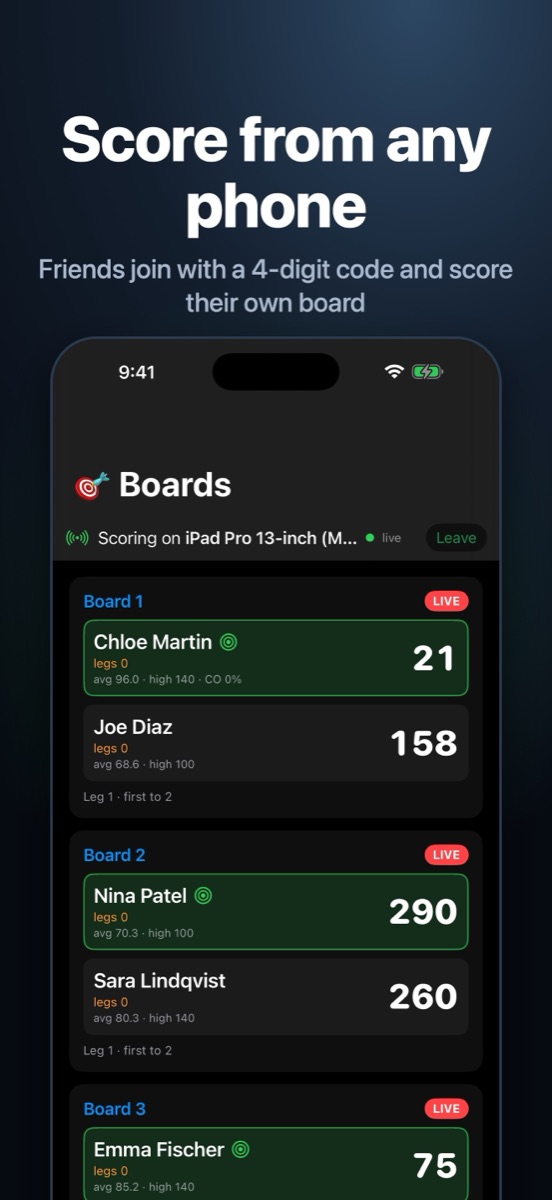 Joining a tournament as a scorer from another phone